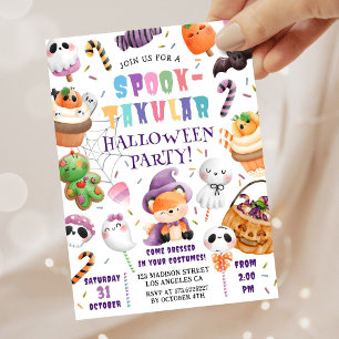 Invitation Aquarelle de soirée costume d'Halloween pour les e