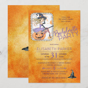 Invitation Aquarelle de sorcière fête de la bachelorette Hall