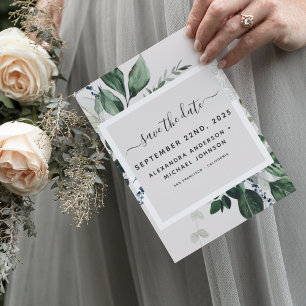 Invitation Aquarelle de verdure botanique Enregistrer la date