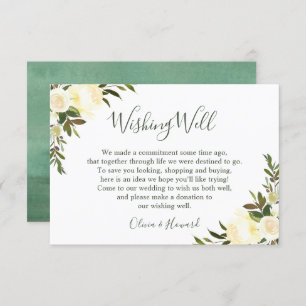 Invitation Aquarelle de verdure Floral Mariage Wishing well