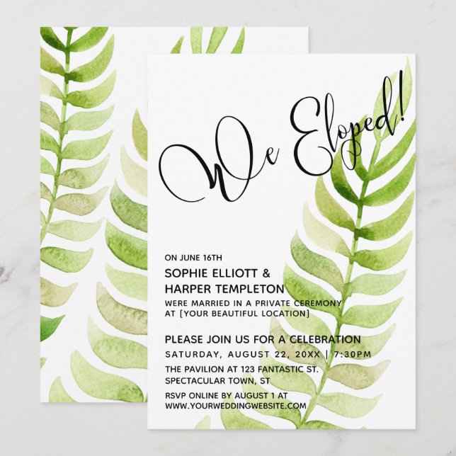 Invitation Aquarelle de verdure : notre évasion ! Après-maria (Devant / Derrière)