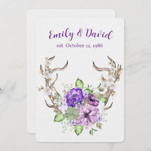 Invitation Aquarelle Deer Antler Vow Renouvellement