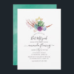 Invitation Aquarelle Desert Succulents Bat mitzvah<br><div class="desc">Aquarelle succulent cactus plante invitation bat mitzvah avec élégante typographie manuscrite.</div>