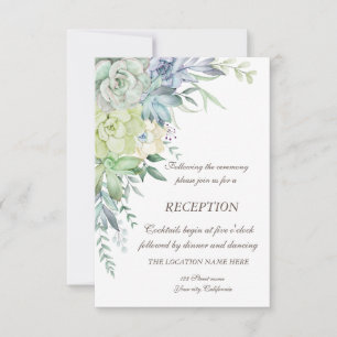 Invitation Aquarelle Desert Succulents Points Mariage