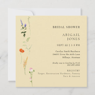 Invitation Aquarelle d'été Floral Jaune Fête des mariées