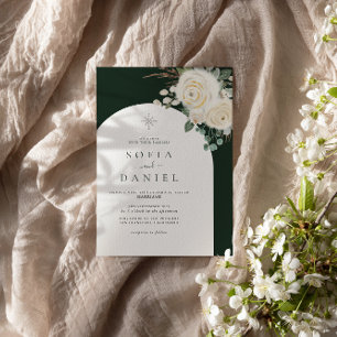 Invitation Aquarelle d'hiver Floral Mariage de cadre esthétiq