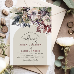 Invitation Aquarelle d'hiver mariage floral