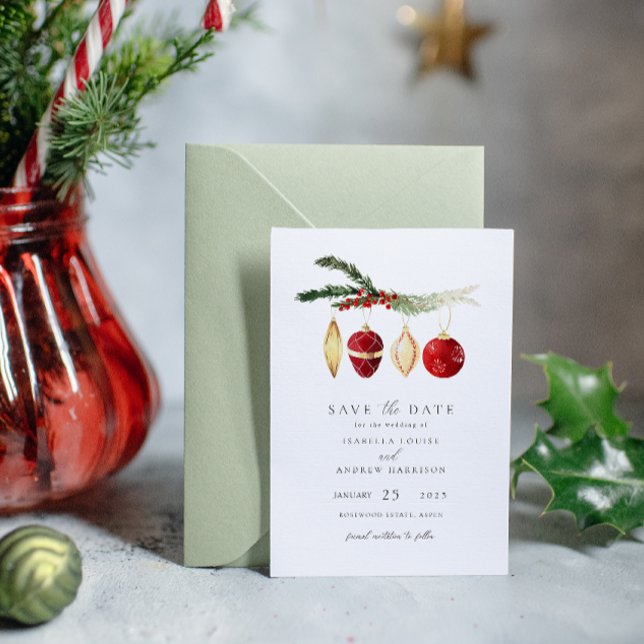 Invitation Aquarelle d'hiver Photo Enregistrer la date (Créateur téléchargé)