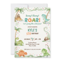 Aquarelle Dinosaur Anniversaire