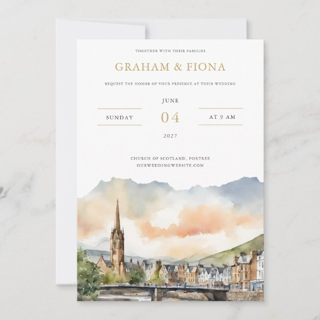 Invitation aquarelle d'Inverness (Devant)