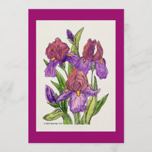 Invitation Aquarelle d'iris