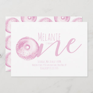 Invitation Aquarelle Donut premier anniversaire Sweet Party r