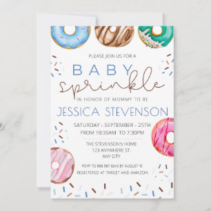 Invitation Aquarelle Donuts Baby Sprinkle Douche