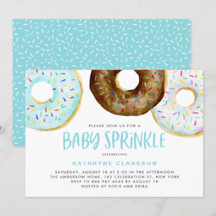 Invitation Aquarelle Donuts C'est un garçon bébé Sprinkle Dou