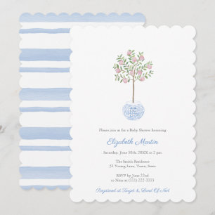 Invitation Aquarelle douce Pointez Pêche Baby shower garçon