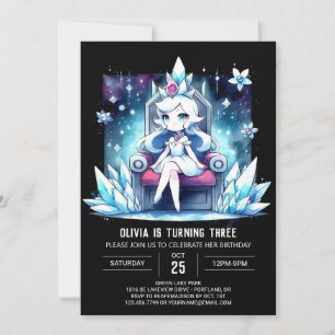 Invitation Aquarelle douce Princesse Anniversaire