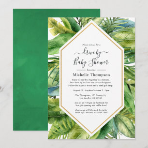 Invitation Aquarelle douche tropicale estivale en voiture