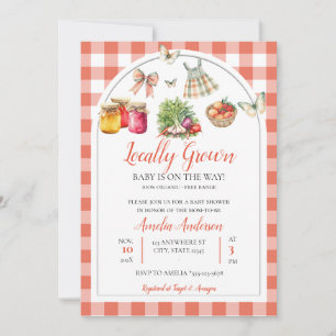 Invitation Aquarelle du Baby shower agricole cultivé localeme