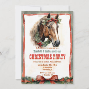 Invitation Aquarelle du Cheval de Noël