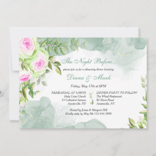 Invitation Aquarelle du dîner de répétition