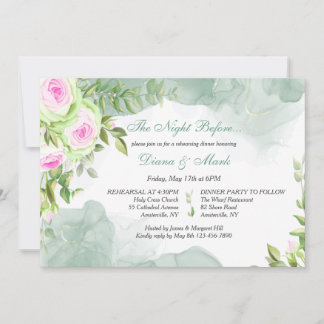 Invitation Aquarelle du dîner de répétition