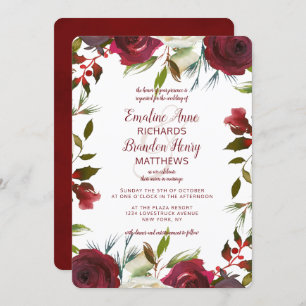 Invitation Aquarelle du manoir Mistletoe Mariage frontalier d