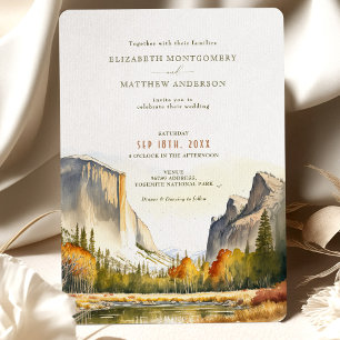 Invitation Aquarelle du Mariage du parc national Yosemite