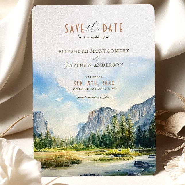 Invitation Aquarelle du parc national Yosemite Enregistrer la (Créateur téléchargé)