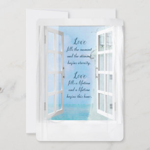 Invitation Aquarelle du phare blanc dans la fenêtre