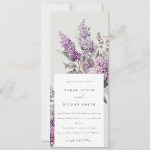 Invitation Aquarelle Dusky Lilac Cottage Floral Mariage