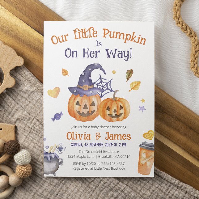 Invitation Aquarelle éffrayante Cute Petit Baby shower Citrou (Créateur téléchargé)