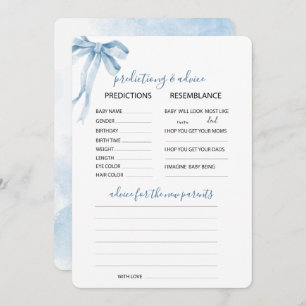Invitation Aquarelle Elegant Bow Ribbon Bleu Predictiong Adv