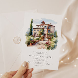 Invitation Aquarelle Elegant Vignoble Mariage