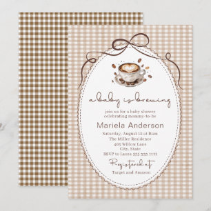 Invitation Aquarelle élégante un bébé brasse du café musclé