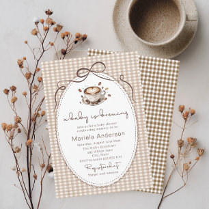 Invitation Aquarelle élégante un bébé brasse du café musclé