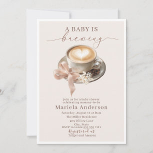 Invitation Aquarelle élégante un bébé brasse du café musclé