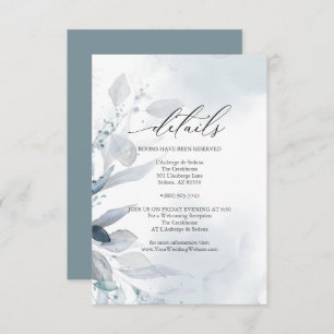 Invitation Aquarelle en feuillage Turquoise poussiéreux Détai