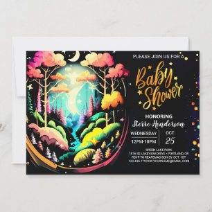 Invitation Aquarelle en ligne Woodland Baby shower modifiable