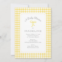 Aquarelle En vichy Baby shower jaune