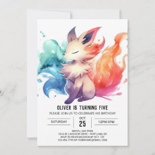 Invitation Aquarelle Enfants Renard Anniversaire