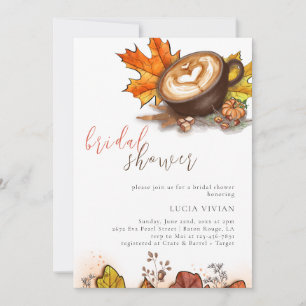 Invitation Aquarelle Espresso Love Brûle Fête des mariées