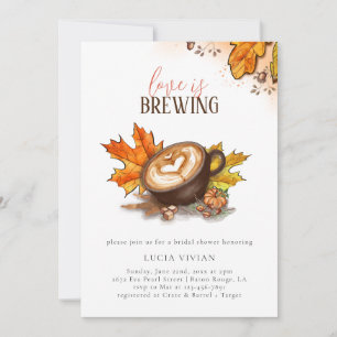 Invitation Aquarelle Espresso Love Brûle Fête des mariées