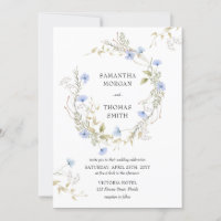 Aquarelle esthétique bleu poussiéreux fleur sauvag