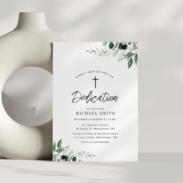 Invitation aquarelle et verdure dévouement (Créateur téléchargé)