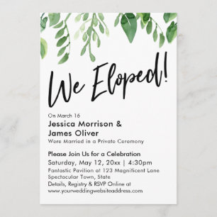 Invitation Aquarelle et verdure ! Nous nous sommes mariés en