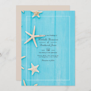 Invitation Aquarelle Été QR Code RSVP Plage Mariage