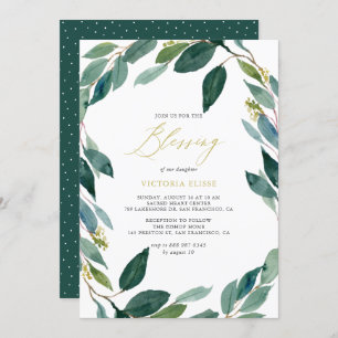 Invitation Aquarelle Eucalyptus Bénédiction de la couronne