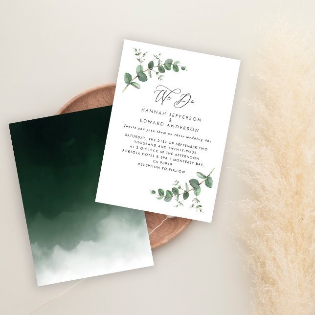 Invitation Aquarelle Eucalyptus botanique moderne élégant (Créateur téléchargé)