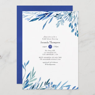 Invitation Aquarelle Eucalyptus Fête des mariées géométrique