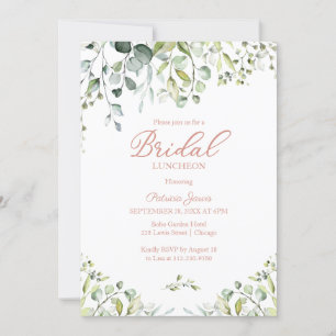Invitation Aquarelle Eucalyptus Green Bridal Luncheon